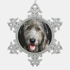Adorno De Peltre Tipo Copo De Nieve Navidades Wolfhound de Irlanda