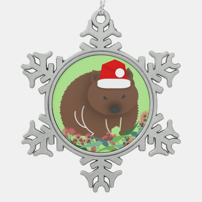 Adorno De Peltre Tipo Copo De Nieve Navidades Wombat (Anverso)