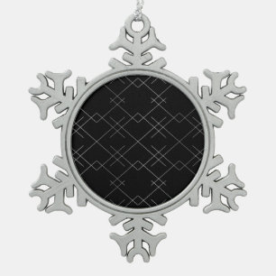 Adorno De Peltre Tipo Copo De Nieve Negro-plateado, fresco, elegante, simple patrón mo