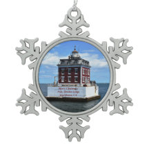 New Londond Ledge Light, adorno de Navidad de CT