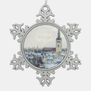Adorno De Peltre Tipo Copo De Nieve Nieve del invierno en Tallinn - navidad estonio