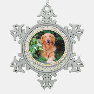 Adorno De Peltre Tipo Copo De Nieve Nieve hermosa del ornamento del navidad del golden