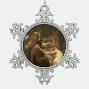 Adorno De Peltre Tipo Copo De Nieve Ninfas y Satyr de William-Adolphe Bouguereau