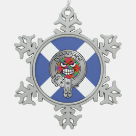 Adorno De Peltre Tipo Copo De Nieve Niños clan Donnachaidh Escudo y Tartán en Saltire