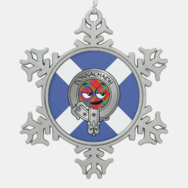 Adorno De Peltre Tipo Copo De Nieve Niños clan Donnachaidh Escudo y Tartán en Saltire