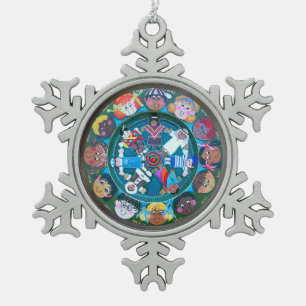 Adorno De Peltre Tipo Copo De Nieve Niños del mundo