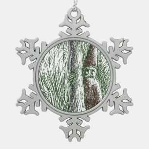 Adorno De Peltre Tipo Copo De Nieve Nisse detrás de un Toadstool