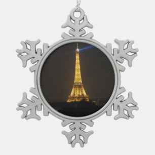 Adorno De Peltre Tipo Copo De Nieve Noche de la Torre Eiffel