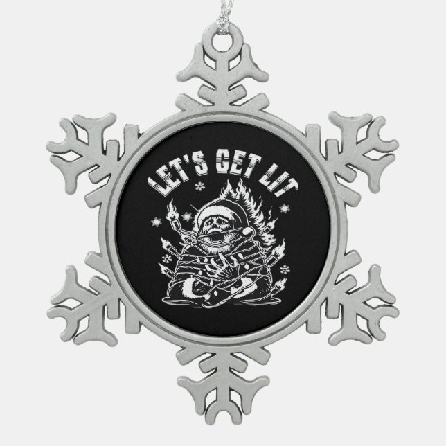 Adorno De Peltre Tipo Copo De Nieve Noche divertida para que nos pongamos lisos clásic (Anverso)