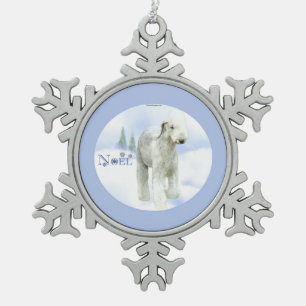 Adorno De Peltre Tipo Copo De Nieve Noel Bedlington Terrier