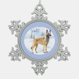 Adorno De Peltre Tipo Copo De Nieve Noel Belgium Malinois
