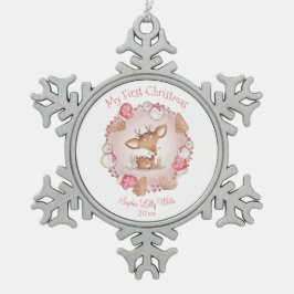 Adorno De Peltre Tipo Copo De Nieve Nombre del primer Chica navideño del ciervo blanco