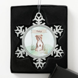 Adorno De Peltre Tipo Copo De Nieve Nombre personalizado Staffordshire Bull Terrier Ma
