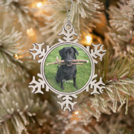 Adorno De Peltre Tipo Copo De Nieve Nombre y foto personalizados del Mascota de perro