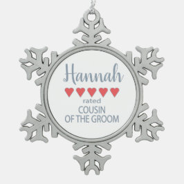 Adorno De Peltre Tipo Copo De Nieve Novia y Cortejo 5 Corazón Prima del Novio