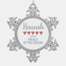 Adorno De Peltre Tipo Copo De Nieve Novia y Cortejo 5 Corazones Abuela del Novio