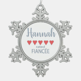 Adorno De Peltre Tipo Copo De Nieve Novia y Cortejo 5 Corazones Prometida
