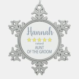 Adorno De Peltre Tipo Copo De Nieve Novia y Cortejo 5 Estrellas Tía del Novio