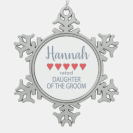Adorno De Peltre Tipo Copo De Nieve Novia y Cortejo 5 Hija del Novio con 5 Corazones