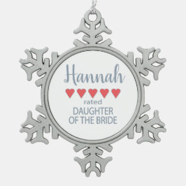 Adorno De Peltre Tipo Copo De Nieve Novia y Cortejo Nupcial 5 Hija del Corazón de la N