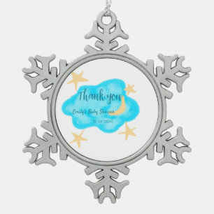 Adorno De Peltre Tipo Copo De Nieve Nubes de estrellas de la luna acuarela de la ducha