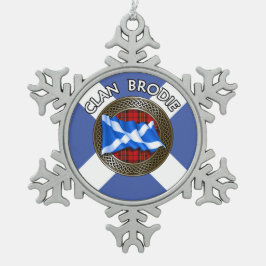 Adorno De Peltre Tipo Copo De Nieve Nudo y bandera del tartán del clan Brodie