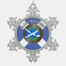 Adorno De Peltre Tipo Copo De Nieve Nudo y bandera del tartán del clan Kennedy