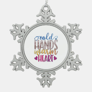 Adorno De Peltre Tipo Copo De Nieve Nurse Gift Cold Hands Varm Heart