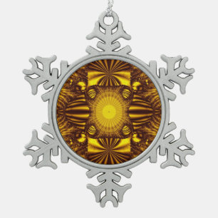 Adorno De Peltre Tipo Copo De Nieve Obra artística fractal de ornamento de Snowflake