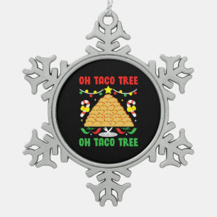 Adorno De Peltre Tipo Copo De Nieve Oh Navidades de Taco Tree Mexican Food Taco Lover