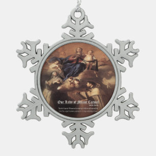 Adorno De Peltre Tipo Copo De Nieve Oración de Nuestra Señora del Monte Carmel