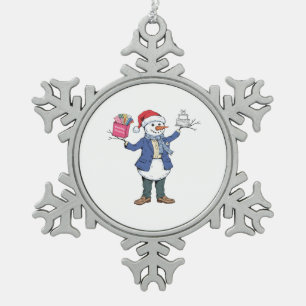 Adorno De Peltre Tipo Copo De Nieve Organizador de Eventos de Muñeco de Nieve Navidad 