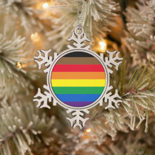 Adorno De Peltre Tipo Copo De Nieve Orgullo arco iris gay bandera de la diversidad inc