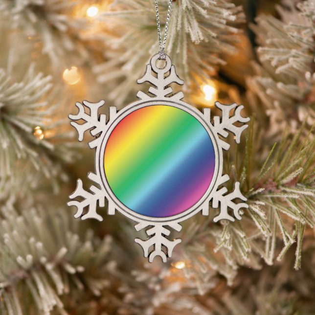 Adorno De Peltre Tipo Copo De Nieve Orgullo de colores arcoiris patrón lgbtq lgbt (Árbol)