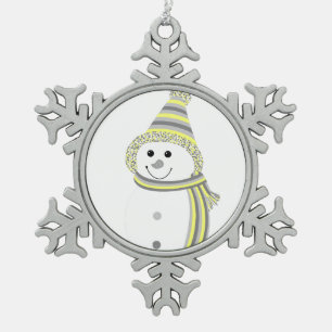 Adorno De Peltre Tipo Copo De Nieve Orgullo de degénero Snowman Snowman persona amaril