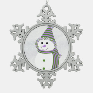Adorno De Peltre Tipo Copo De Nieve Orgullo de género Snowman Snowperson Lavender