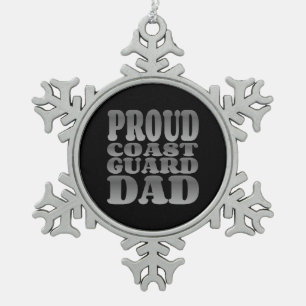 Adorno De Peltre Tipo Copo De Nieve Orgulloso padre de la guardia costera en plata