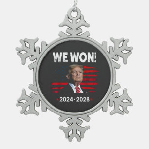 Adorno De Peltre Tipo Copo De Nieve Orgulloso Presidente Maga Trump Ganó Día de Inaugu
