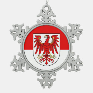 Adorno De Peltre Tipo Copo De Nieve Orn de la bandera de Brandeburgo de los Navidades 