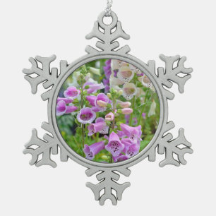 Adorno De Peltre Tipo Copo De Nieve Orname púrpura y blanco del navidad del foxglove