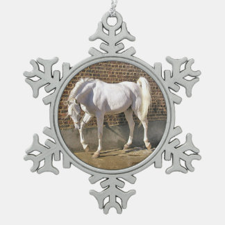 Adorno De Peltre Tipo Copo De Nieve Ornamento árabe gris del navidad del semental