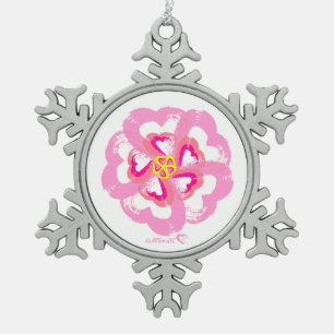 Adorno De Peltre Tipo Copo De Nieve Ornamento cardíaco de copo de nieve