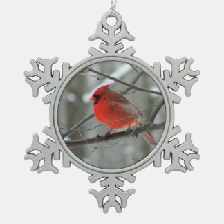 Adorno De Peltre Tipo Copo De Nieve Ornamento cardinal del copo de nieve del invierno