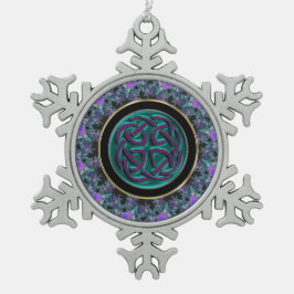 Adorno De Peltre Tipo Copo De Nieve Ornamento céltico del navidad de la mandala del