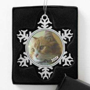 Adorno De Peltre Tipo Copo De Nieve Ornamento clásico de árbol de polvorín con fotos c
