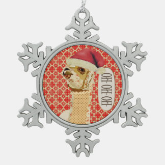 Adorno De Peltre Tipo Copo De Nieve Ornamento color de rosa de la alpaca Ho Ho Ho