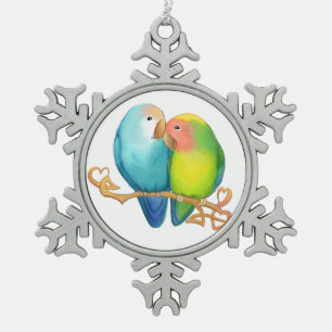 Adorno De Peltre Tipo Copo De Nieve Ornamento colorido de copo de nieve de Aves Amante