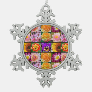 Adorno De Peltre Tipo Copo De Nieve Ornamento colorido de navidad floral