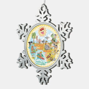 Adorno De Peltre Tipo Copo De Nieve Ornamento con marco de Snowflake de California Bea