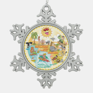 Adorno De Peltre Tipo Copo De Nieve Ornamento con marco de Snowflake de California Bea